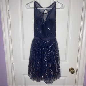 Crystal Doll Navy Blue and Silver Dress